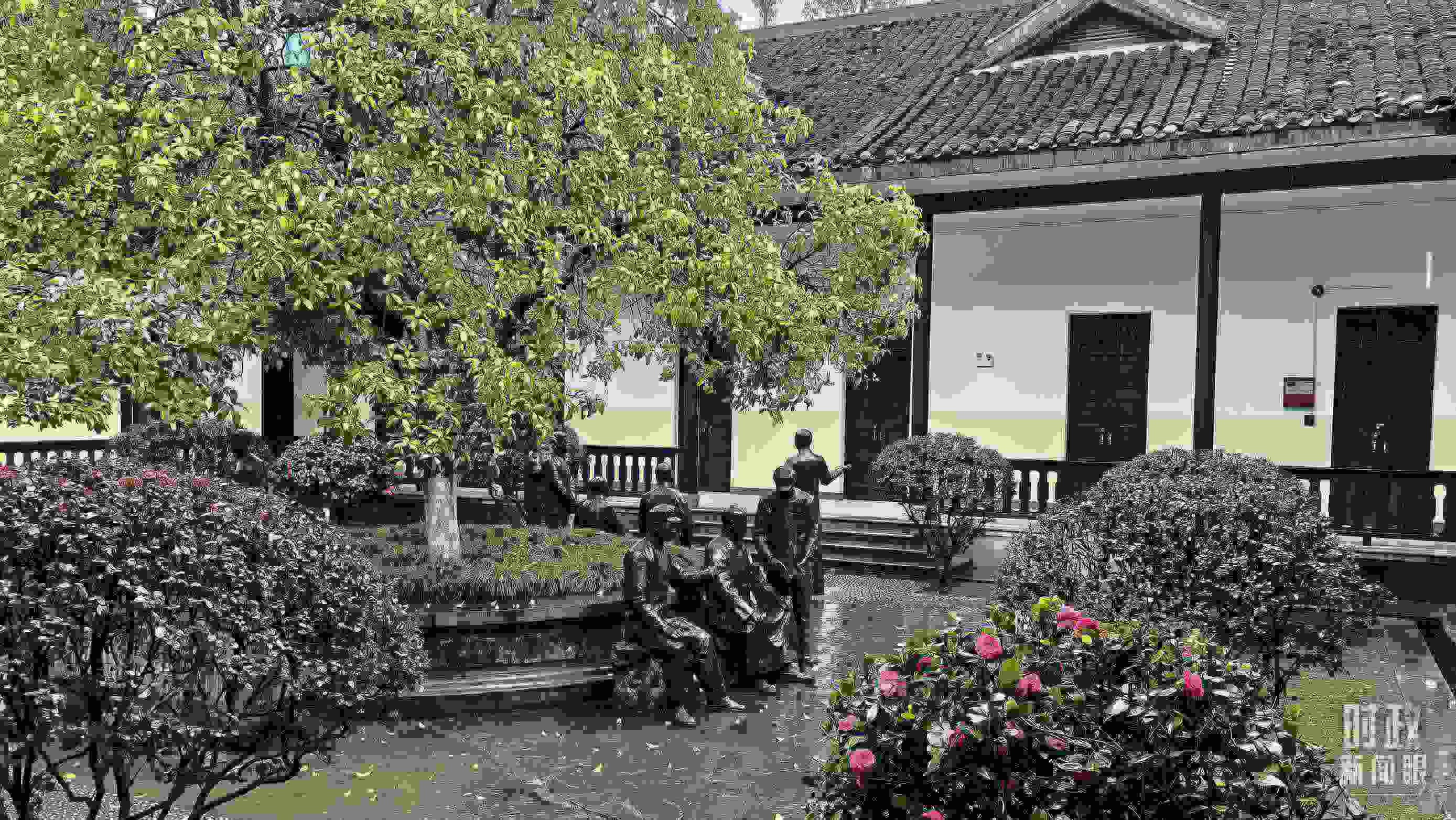 △湖南第一師范學(xué)院（城南書院校區(qū)）校園里。（總臺央視記者趙化拍攝）